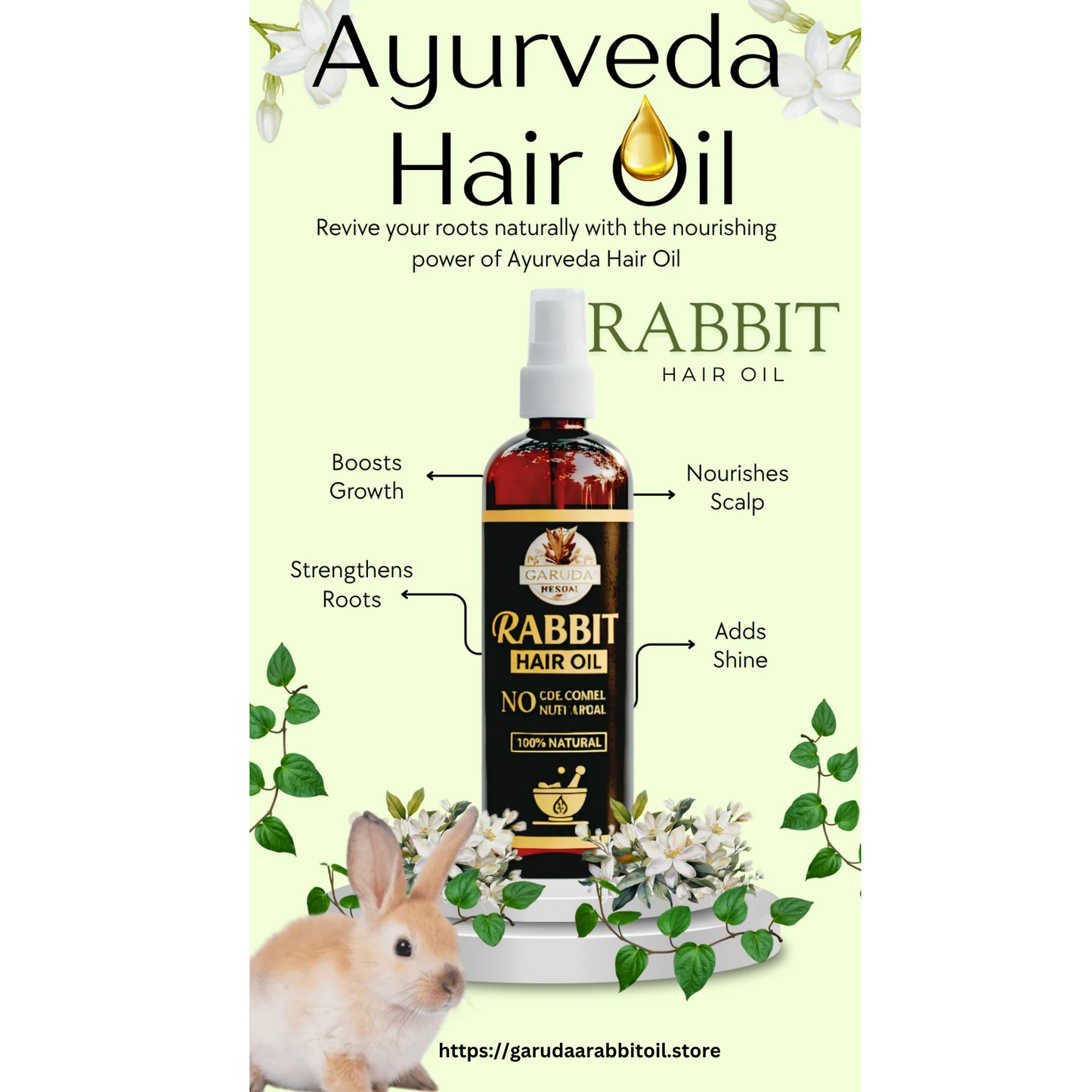Garuda Rabbit Herbal Hair Oil(5.0 ⭐⭐⭐⭐⭐ 18,345 REVIEWS) Globally